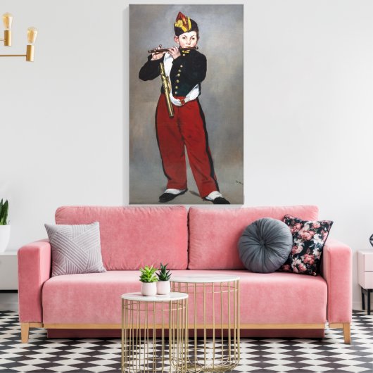 Edouard Manet - De Fifer/Young Flutist Canvas Afdruk (Insitu (Woonkamer))