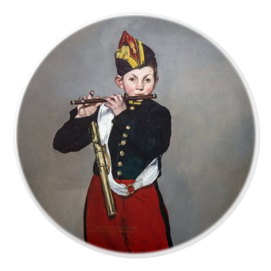 Edouard Manet - De Fifer/Young Flutist Keramische Knop (Voorkant)