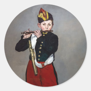 Edouard Manet - De Fifer/Young Flutist Ronde Sticker