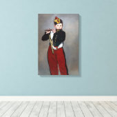 Edouard Manet - De fluiter / Jonge fluitist Canvas Afdruk (Insitu (Houten vloer))