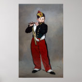 Edouard Manet - De fluiter / Jonge fluitist Poster (Voorkant)
