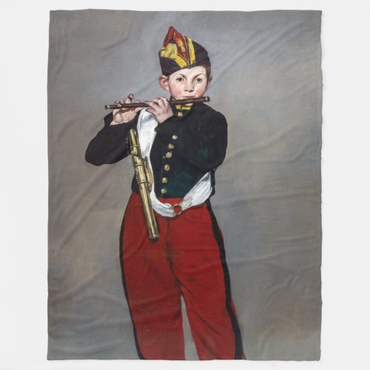 Edouard Manet - De fluiter / Jonge fluitspeelster Fleece Deken (Voorkant)