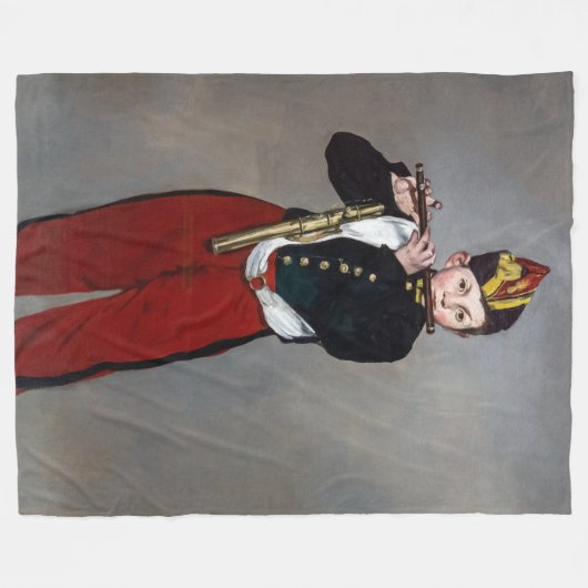 Edouard Manet - De fluiter / Jonge fluitspeelster Fleece Deken (Voorkant (Horizontaal))