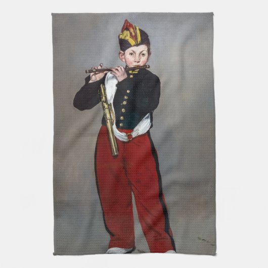 Edouard Manet - De fluiter / Jonge fluitspeelster Theedoek (Verticaal)