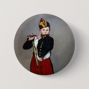 Edouard Manet - De fluitspeelster / Jonge fluitist Ronde Button 5,7 Cm