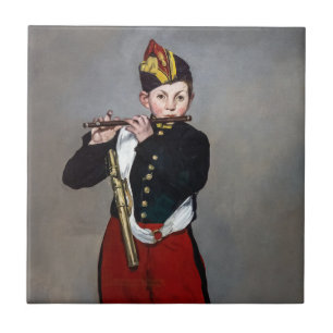 Edouard Manet - De fluitspeelster / Jonge fluitist Tegeltje