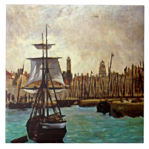Edouard Manet - De haven van Bordeaux Tegeltje