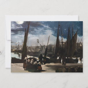 Edouard Manet - De haven van Boulogne bij maanlich Kaart