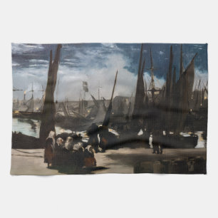 Edouard Manet - De haven van Boulogne bij maanlich Theedoek