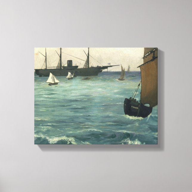 Edouard Manet - De Kearsarge in Boulogne Canvas Afdruk (Front)