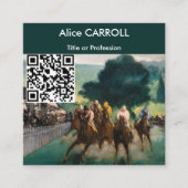 Edouard Manet - De races op Longchamp - QR Code Vierkante Visitekaartje (Voorkant)