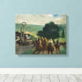 Edouard Manet - De Reizen bij Longchamp Canvas Afdruk (Insitu (Houten vloer))