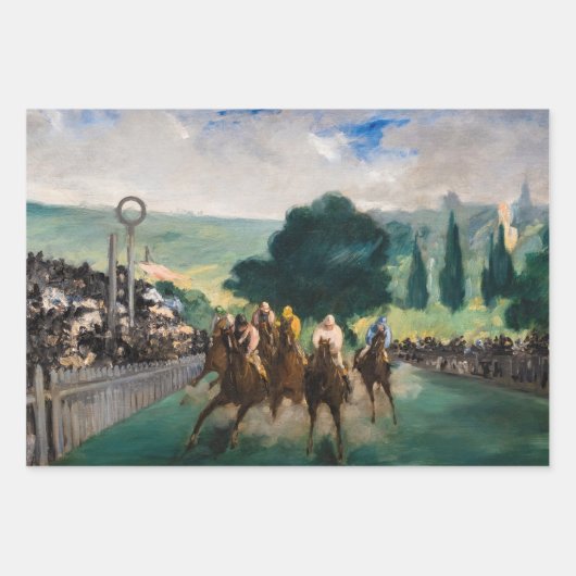 Edouard Manet - De Reizen bij Longchamp Inpakpapier Vel (Voorkant 2)