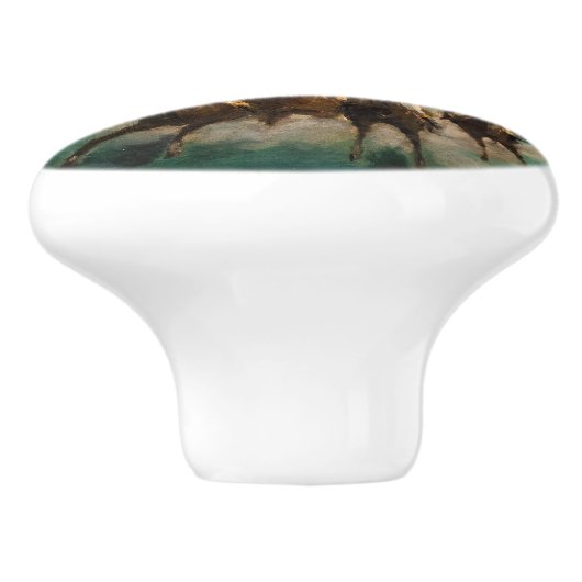 Edouard Manet - De Reizen bij Longchamp Keramische Knop (Zijkant)