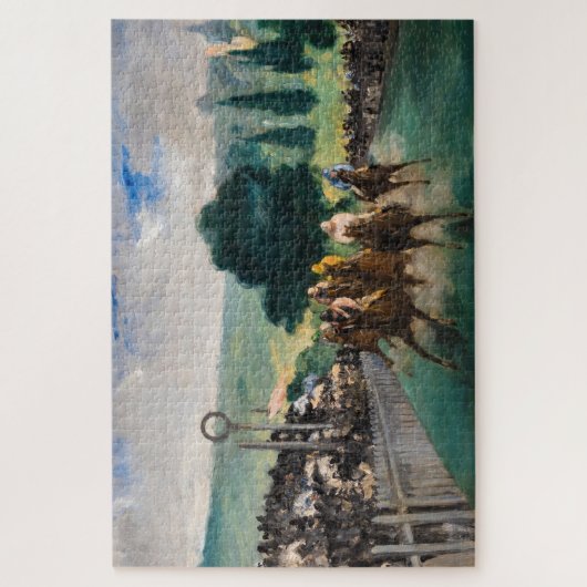 Edouard Manet - De Reizen bij Longchamp Legpuzzel (Verticaal)