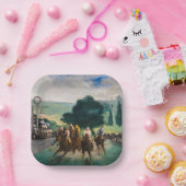 Edouard Manet - De Reizen bij Longchamp Papieren Bordje (Feest)