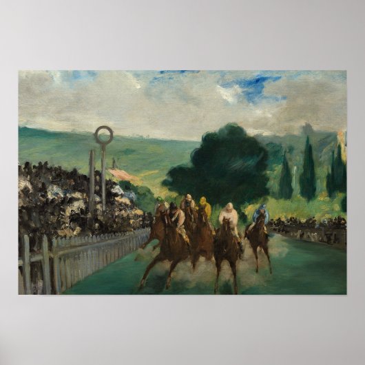 Edouard Manet - De Reizen bij Longchamp Poster (Voorkant)