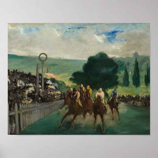 Edouard Manet - De Reizen bij Longchamp Poster (Voorkant)