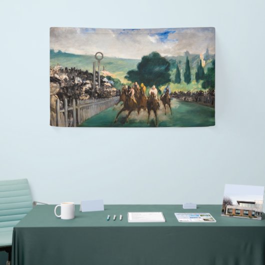 Edouard Manet - De Reizen bij Longchamp Spandoek (Beurs)