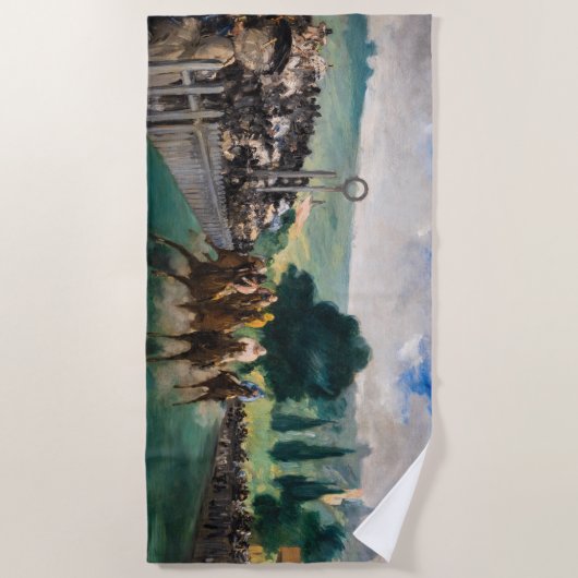 Edouard Manet - De Reizen bij Longchamp Strandlaken (Voorkant)