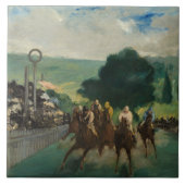 Edouard Manet - De Reizen bij Longchamp Tegeltje (Voorkant)