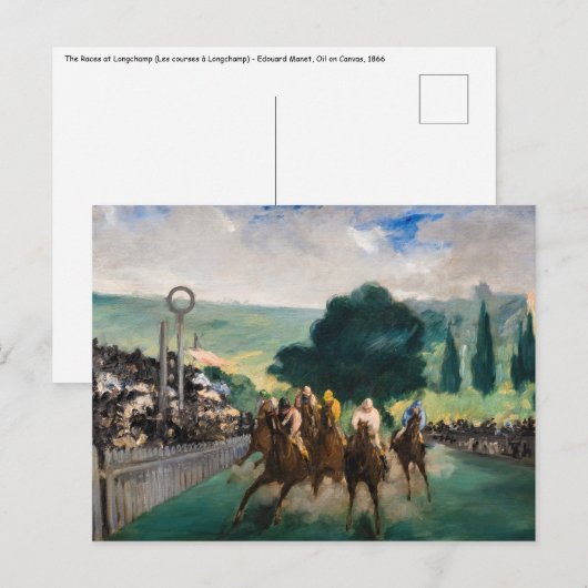Edouard Manet - De Rennen in Longchamp Briefkaart (Voorkant / Achterkant)