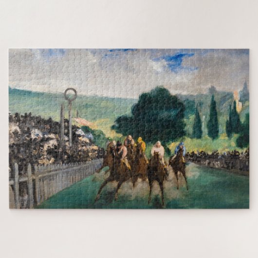 Edouard Manet - De Rennen in Longchamp Legpuzzel (Horizontaal)