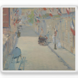 Édouard Manet - De Rue Mosnier met vlaggen Sticker