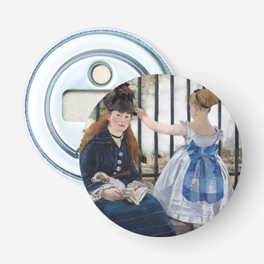 Edouard Manet - De Spoorweg Button Flesopener (Voorkant)