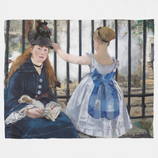 Edouard Manet - De Spoorweg Fleece Deken (Voorkant (Horizontaal))