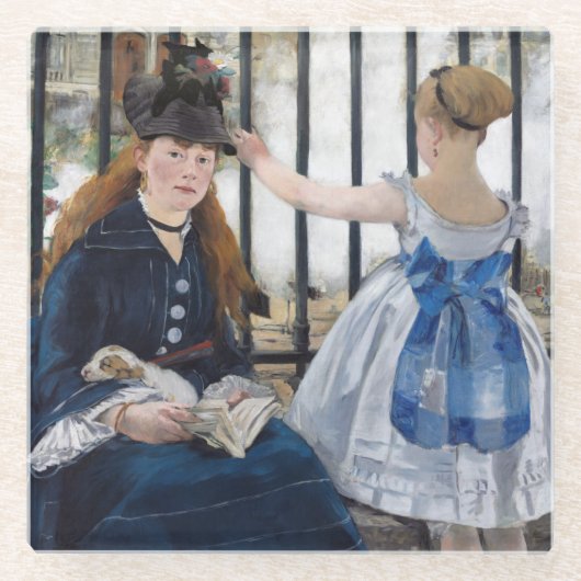 Edouard Manet - De Spoorweg Glazen Onderzetter (Voorkant)