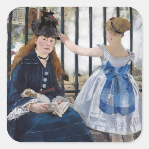 Edouard Manet - De Spoorweg Vierkante Sticker