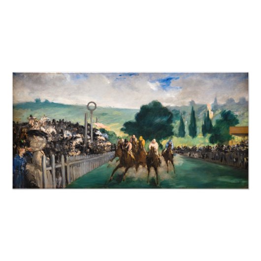 Edouard Manet - De Wedrennen in Longchamp Foto Afdruk (Voorkant)