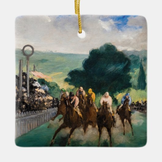 Edouard Manet - De Wedrennen in Longchamp Keramisch Ornament (Voorkant)