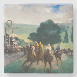 Edouard Manet - De Wedrennen in Longchamp Stenen Onderzetter