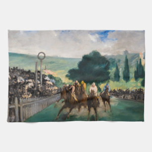 Edouard Manet - De Wedrennen in Longchamp Theedoek