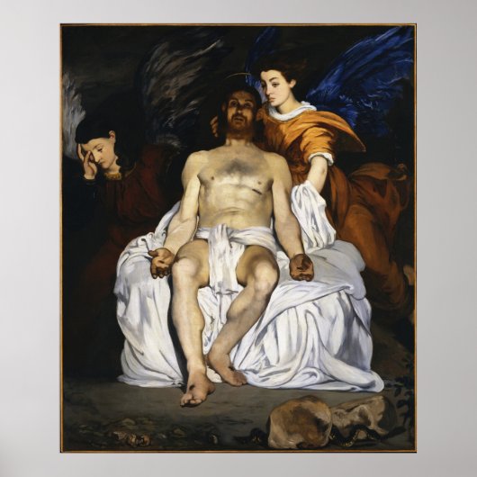 Edouard Manet - Dode Christus met Engelen - 1864 Poster (Voorkant)