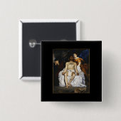 Edouard Manet - Dode Christus met Engelen - 1864 Vierkante Button 5,1 Cm (Voorkant /achterkant)