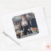 Edouard Manet - Een bar bij de Folies-Bergere Vierkante Sticker (Envelop)
