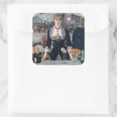 Edouard Manet - Een bar bij de Folies-Bergere Vierkante Sticker (Tas)