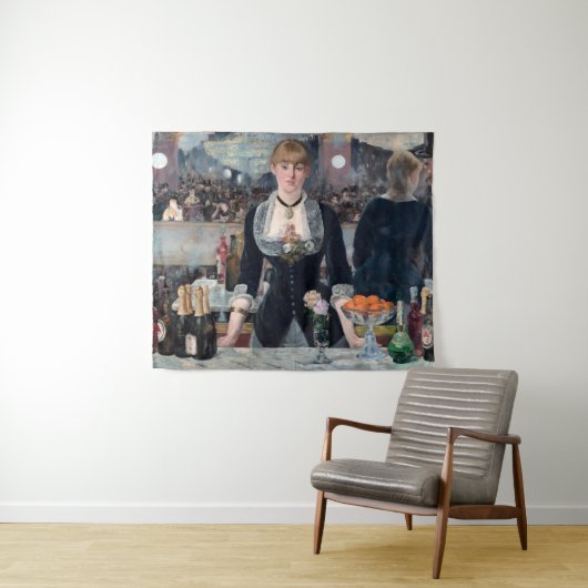 Edouard Manet - Een bar bij de Folies-Bergere Wandkleed (In Situ (horizontaal))