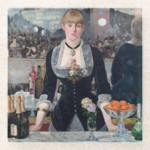 Edouard Manet - Een bar in de Folies-Bergere Glazen Onderzetter