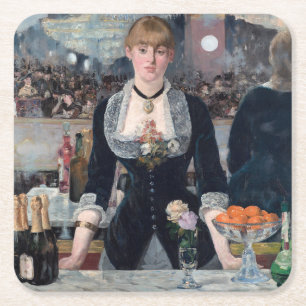 Edouard Manet - Een bar in de Folies-Bergere Kartonnen Onderzetters