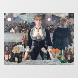 Edouard Manet - Een bar in de Folies-Bergere Raamsticker