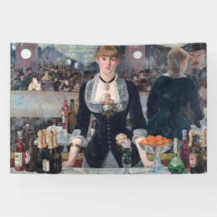 Edouard Manet - Een bar in de Folies-Bergere Spandoek