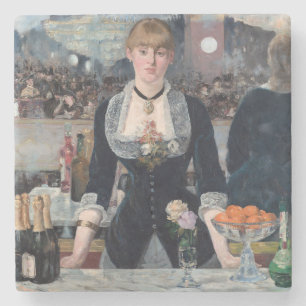 Edouard Manet - Een bar in de Folies-Bergere Stenen Onderzetter