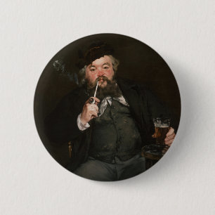Edouard Manet - Een goed glas bier / Le bon bock Ronde Button 5,7 Cm