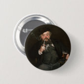 Edouard Manet - Een goed glas bier / Le bon bock Ronde Button 5,7 Cm (Voorkant /achterkant)