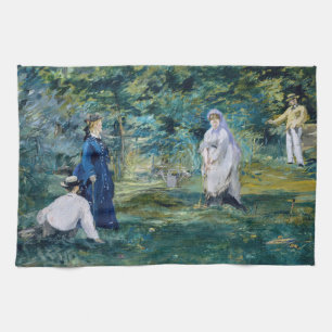 Edouard Manet - Een Partij Croquet Theedoek