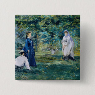 Edouard Manet - Een Partij Croquet Vierkante Button 5,1 Cm